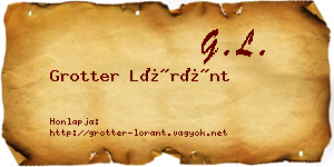 Grotter Lóránt névjegykártya