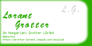 lorant grotter business card