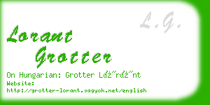 lorant grotter business card